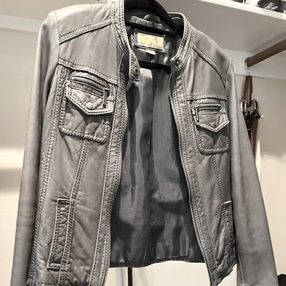 Michel Kors Soft Gray leather Jacket